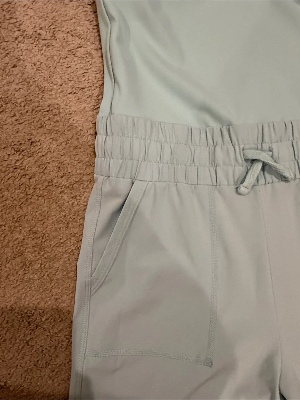 abercrombie kids Light Mint Jumpsuit with Elastic Waist and Pockets